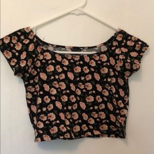 Forever 21 fitted floral crop top